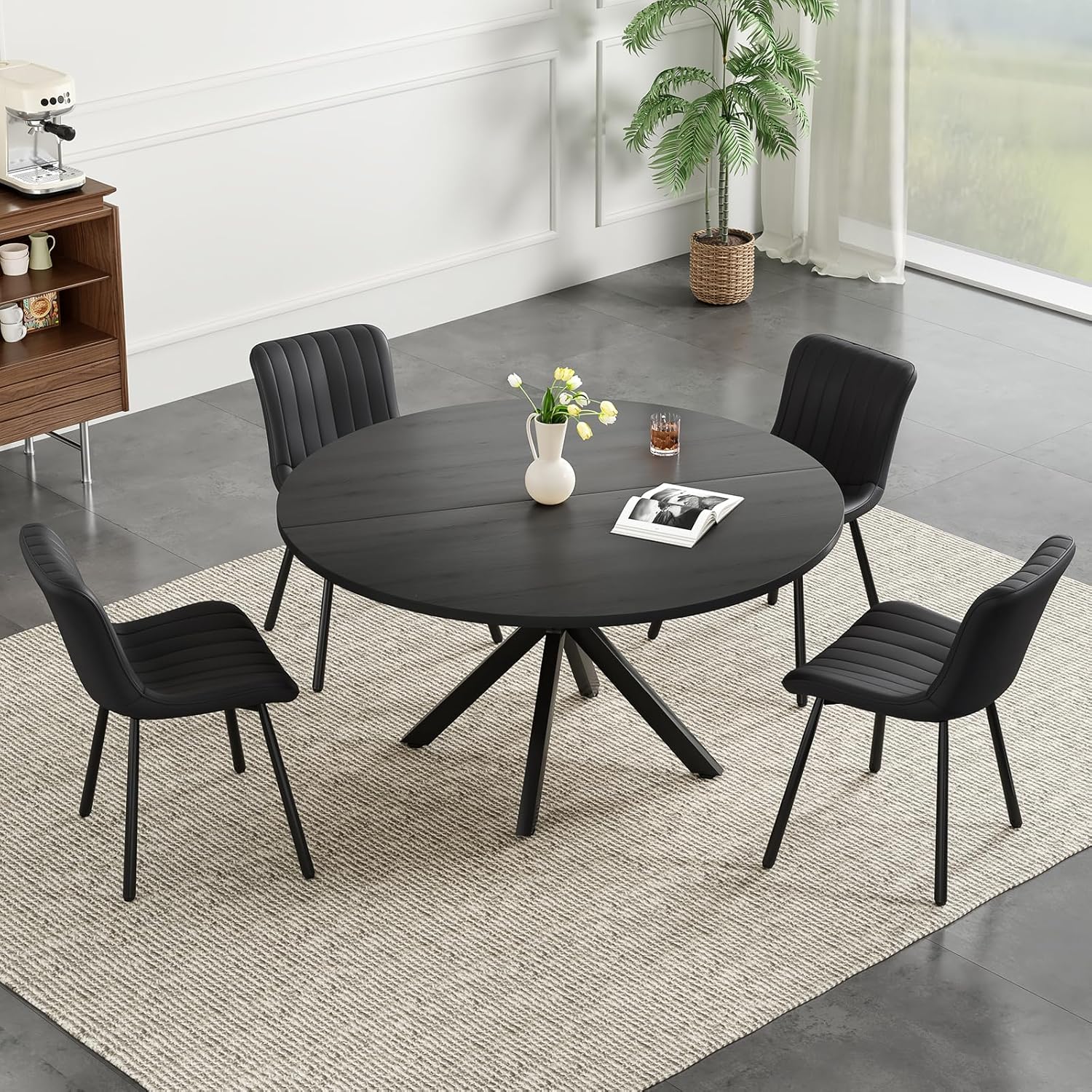 Amazon.com - Soohow 47.2" Round Dining Kitchen Table Set for 4-6 People ...