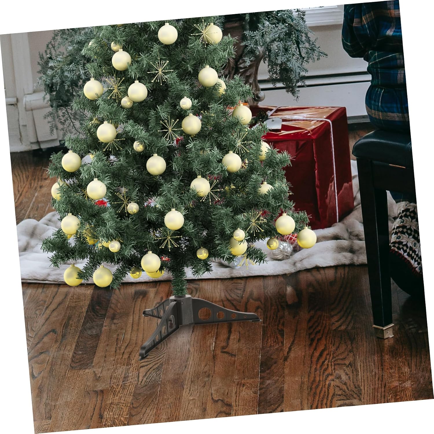 Xmas Tree Base Stand Detachable Christmas Tree Bracket and Sturdy Support for Artificial Trees Home Xmas Tree Rack Accessory