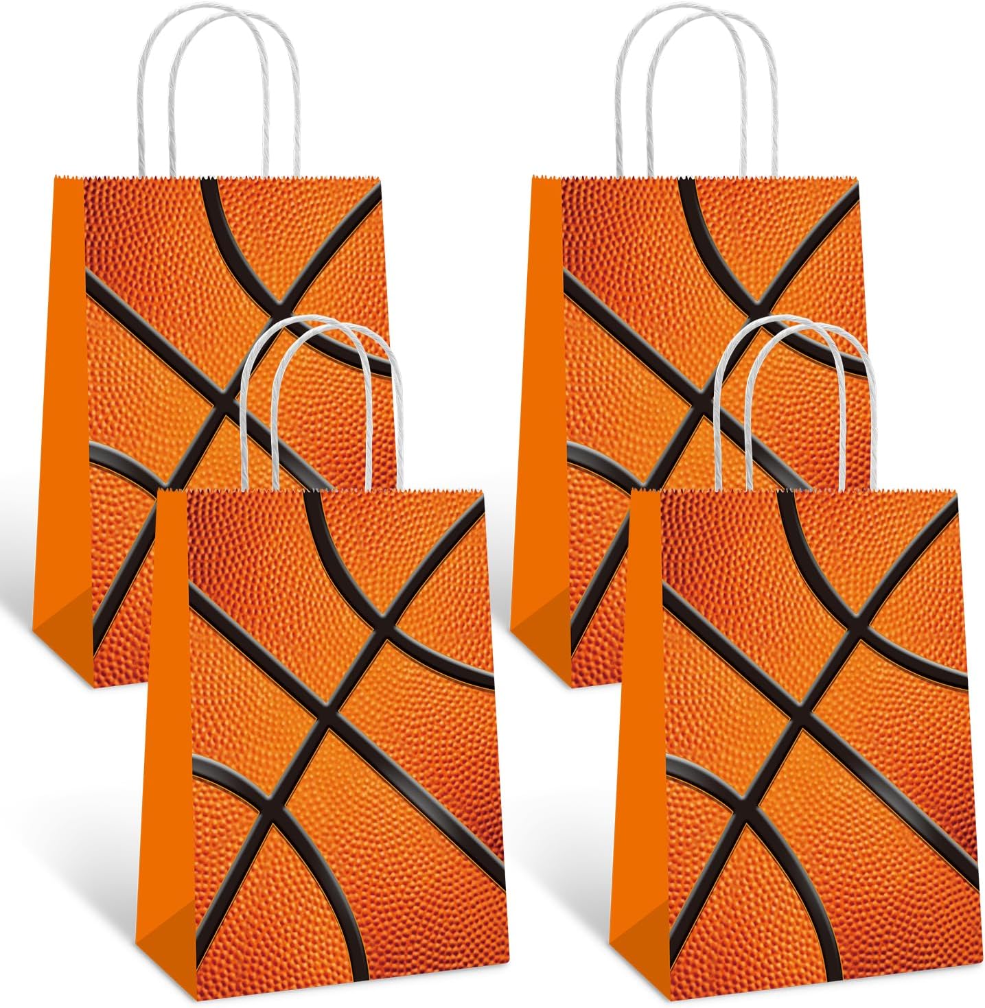 Lusmajoy 12 PCS Basketball Gift Bags, Basketball Goodie Bags for Basketball Birthday Party Supplies, Basketball Bag for Kids Treat Bags, Basketball Favor Bags