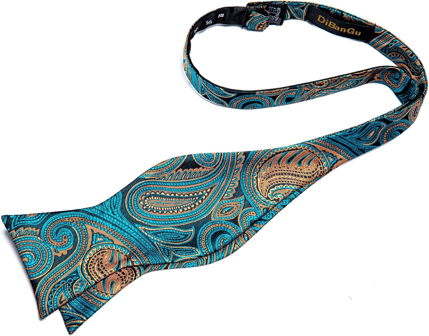 Miniatura 3 de DiBanGu Pajarita a rayas a cuadros para hombre corbata tejida de seda bolsillo cuadrado gemelos cuadrados para fiesta de boda