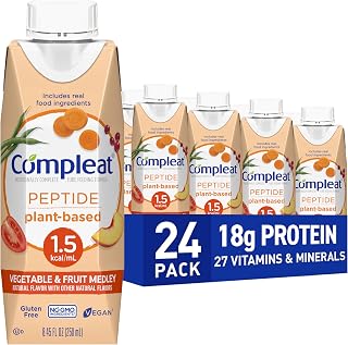 Compleat 펩타이드 250mL, 식물 기반 영양 컴플리트 튜브 수유 포뮬러, 무향, 24팩