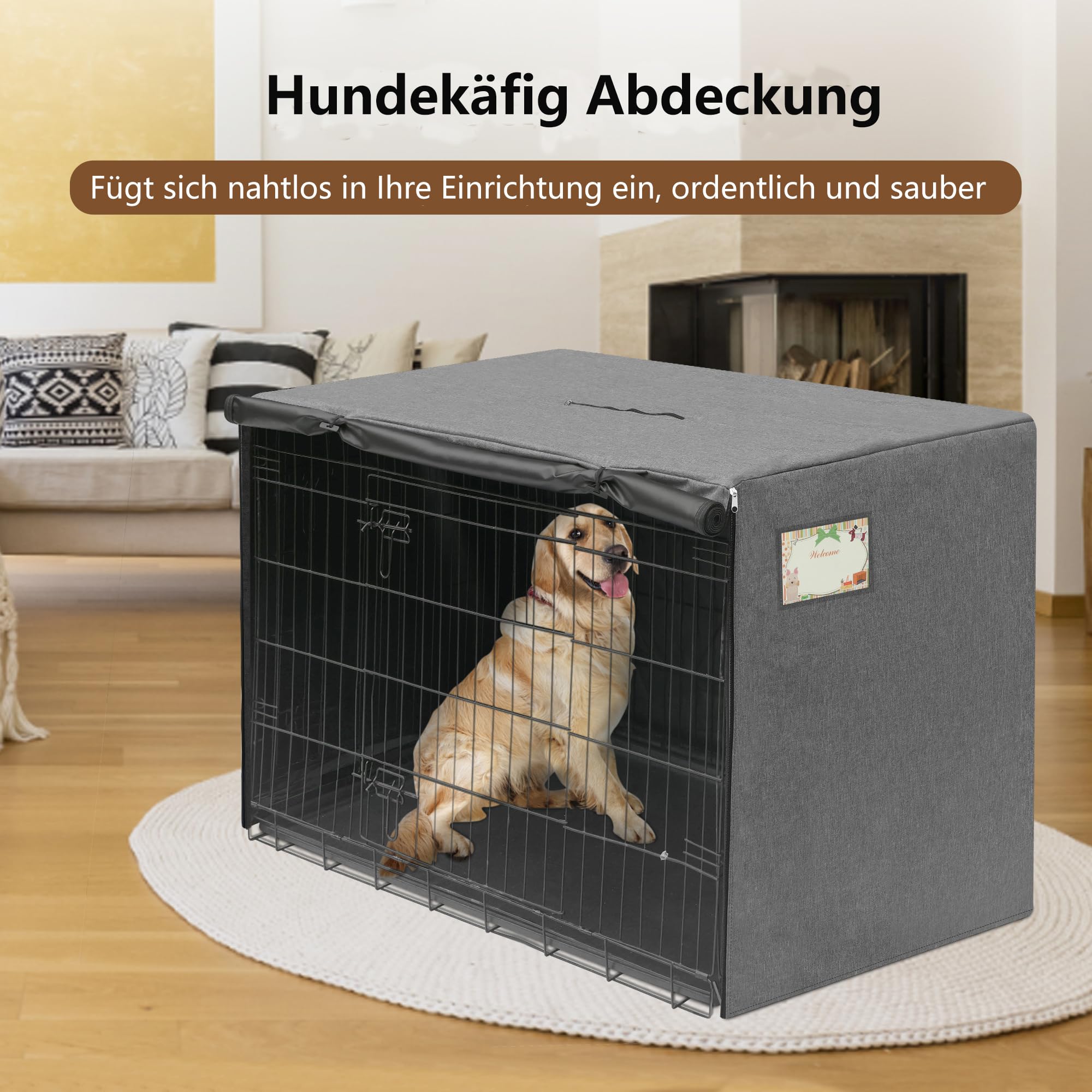 HiCaptain - Copertura per gabbie per cani, copertura per box per cani, antivento, per interni ed esterni (solo copertura, 63,5 * 48,3 * 50,8 cm (L*P*A))