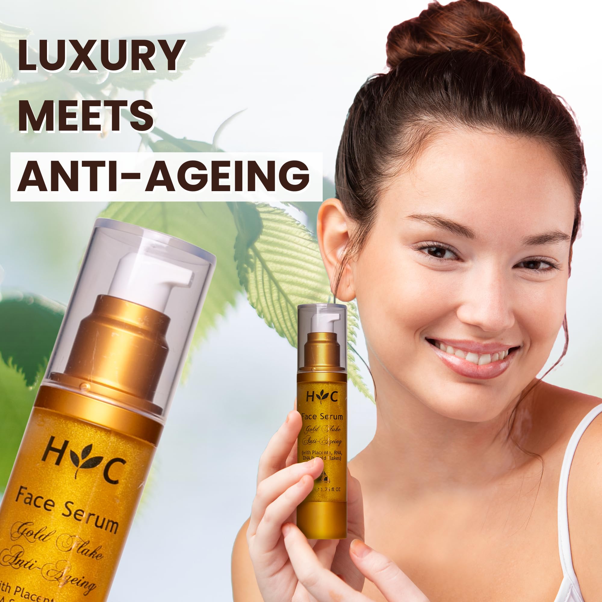 Healthy Care Anti-Ageing Gold Flake Face Serum - Enriched with