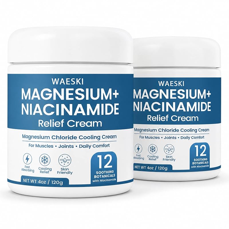 Creme corporal com magnésio e niacinamida WAESKI, pacote com 2