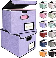 Vista 56 de Caja organizadora de archivos BALEINE con tapa, organizador de carpetas de archivos plegable con deslizador de plástico, caja de carpetas