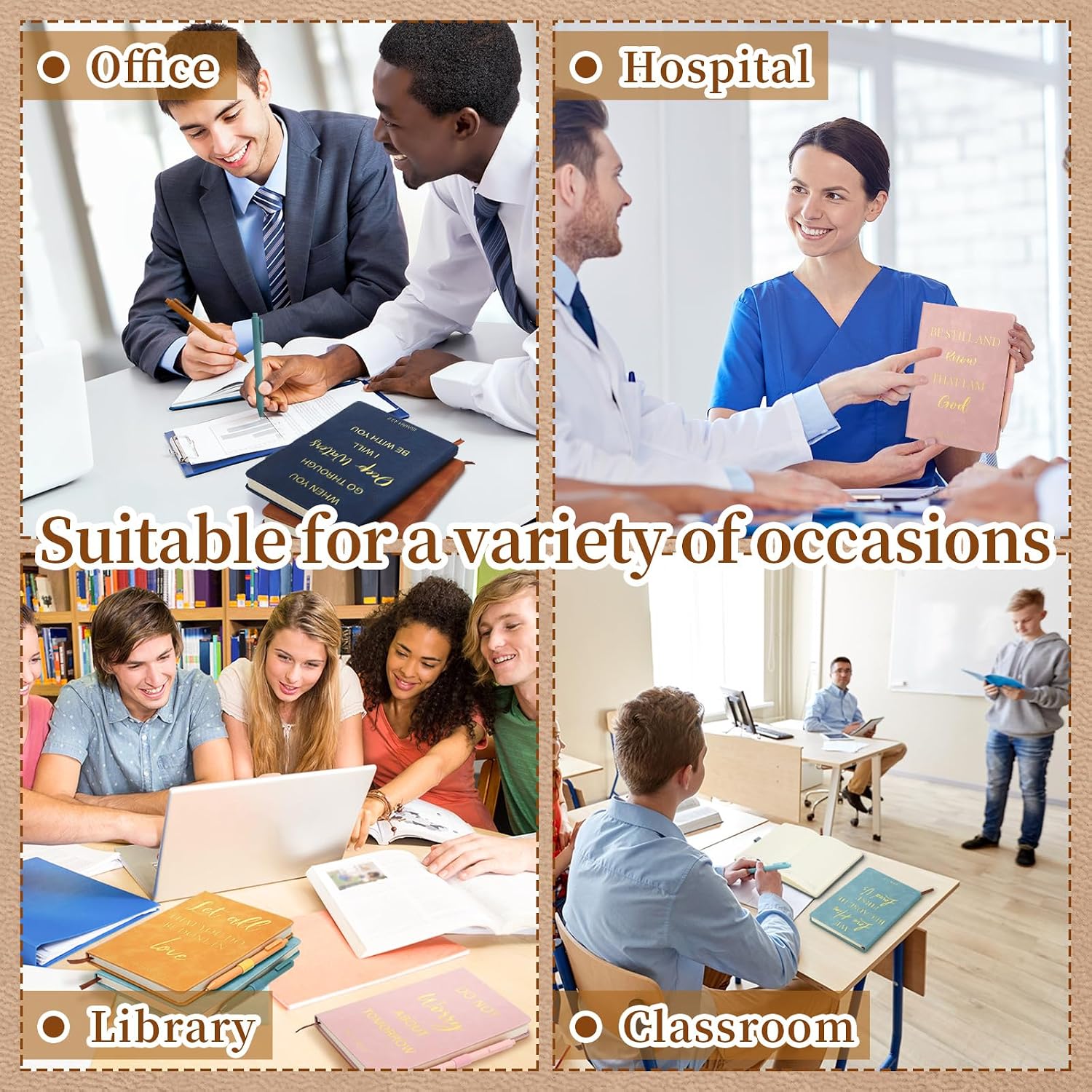 Thenshop 20 Pcs Christian Gifts for Women Bulk 10pcs Colorful Leather Christian Journals for Women Bible Notebooks with 10pcs Neutral Pens Inspirational A5 Prayer Journal for Church Gift
