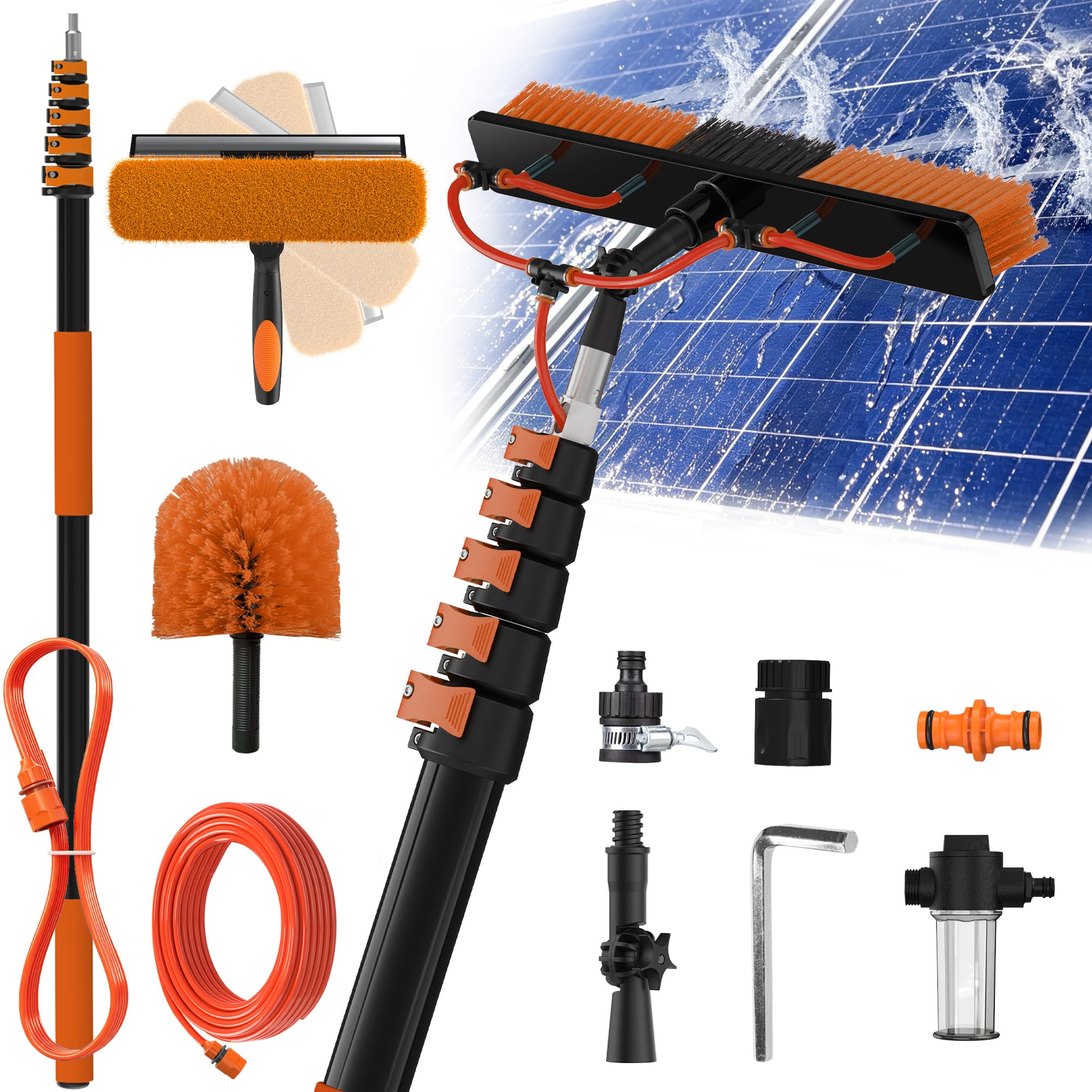 Photo 1 of Buyplus Solar Panel Cleaning Brush Kit with Telescoping Pole