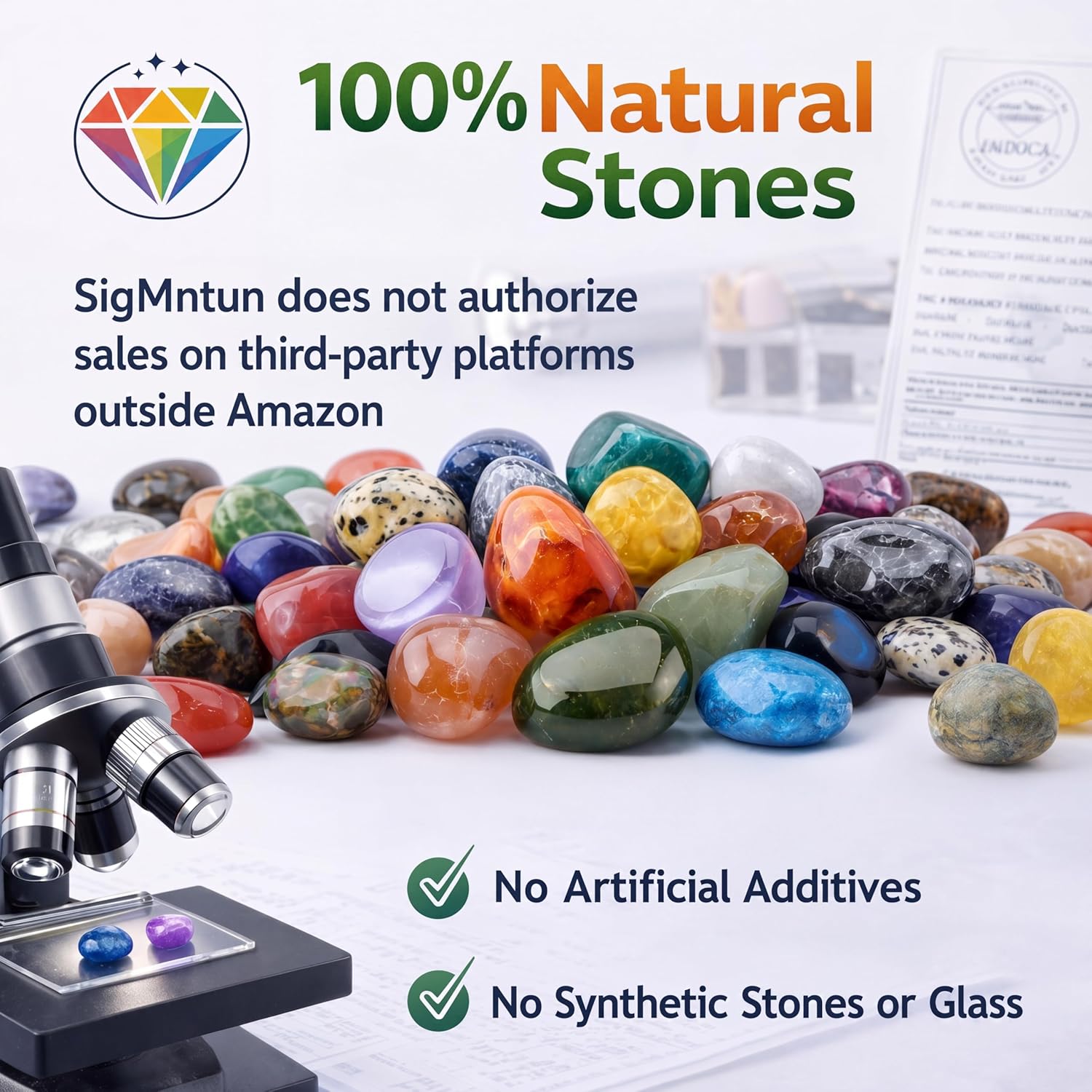 Rock Collection with 36 Types of Natural Polished Gemstones – 2.7 lbs 0.6" Assorted Crystals and Minerals, Individually Bagged Rock Collecting and Learning