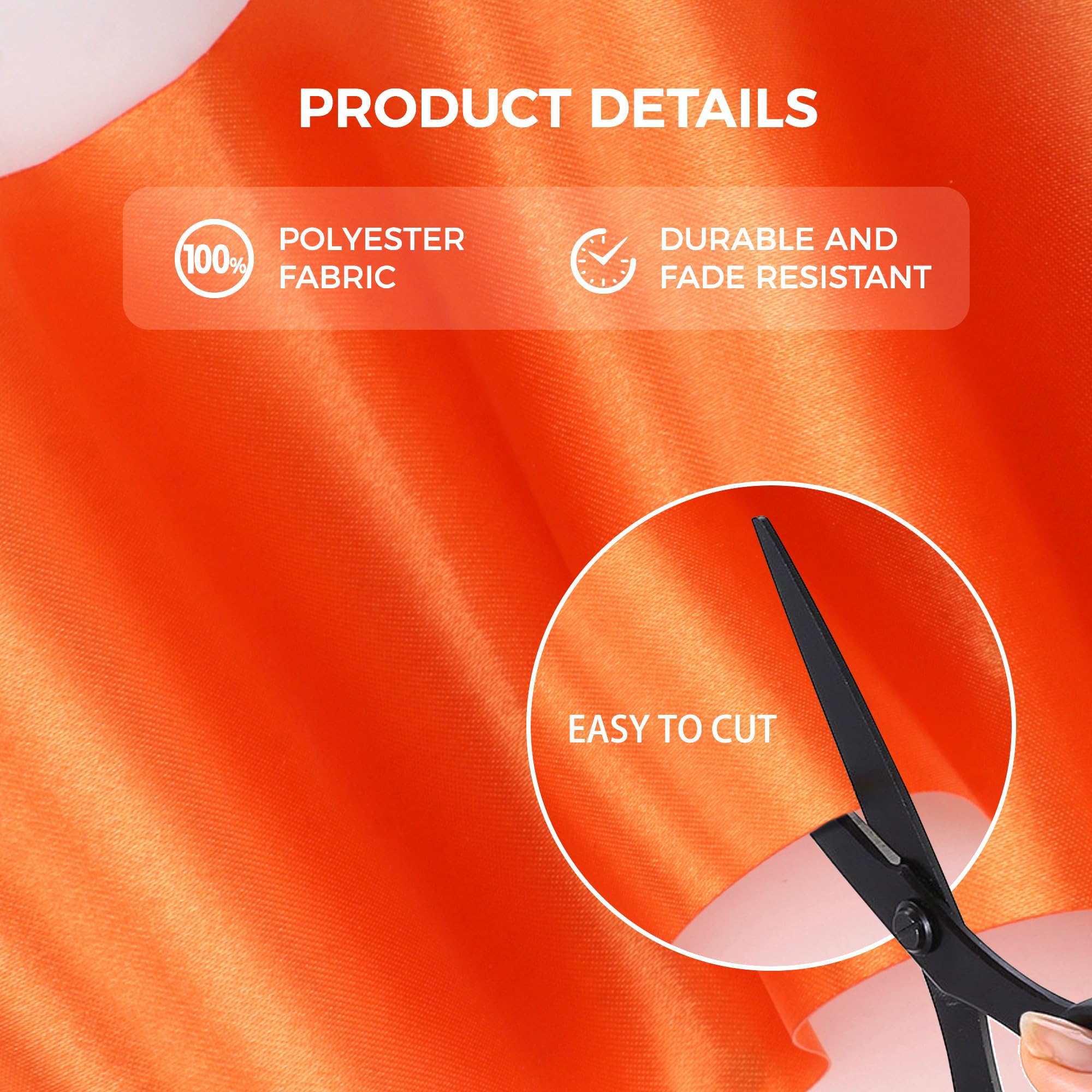 Kryvus Orange Satin Ribbon, 100mm x 20M Wide Orange Ribbon, Solid Large Ribbons for Cutting Ceremony Grand Opening - Image 3