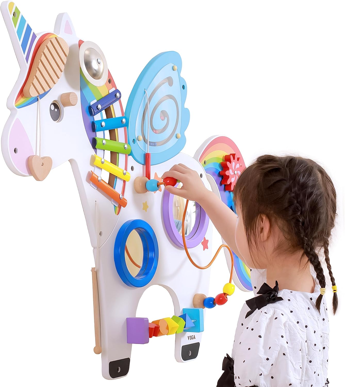 SPARK & WOW Rainbow Activity Wall Panels - Ages 18m+ - Sensory Wall Toy - 10 Activities & Unicorn Activity Wall Panel - Ages 18m+ - Sensory Wall Toy - 8 Activities - Busy Board - Toddler Room Décor