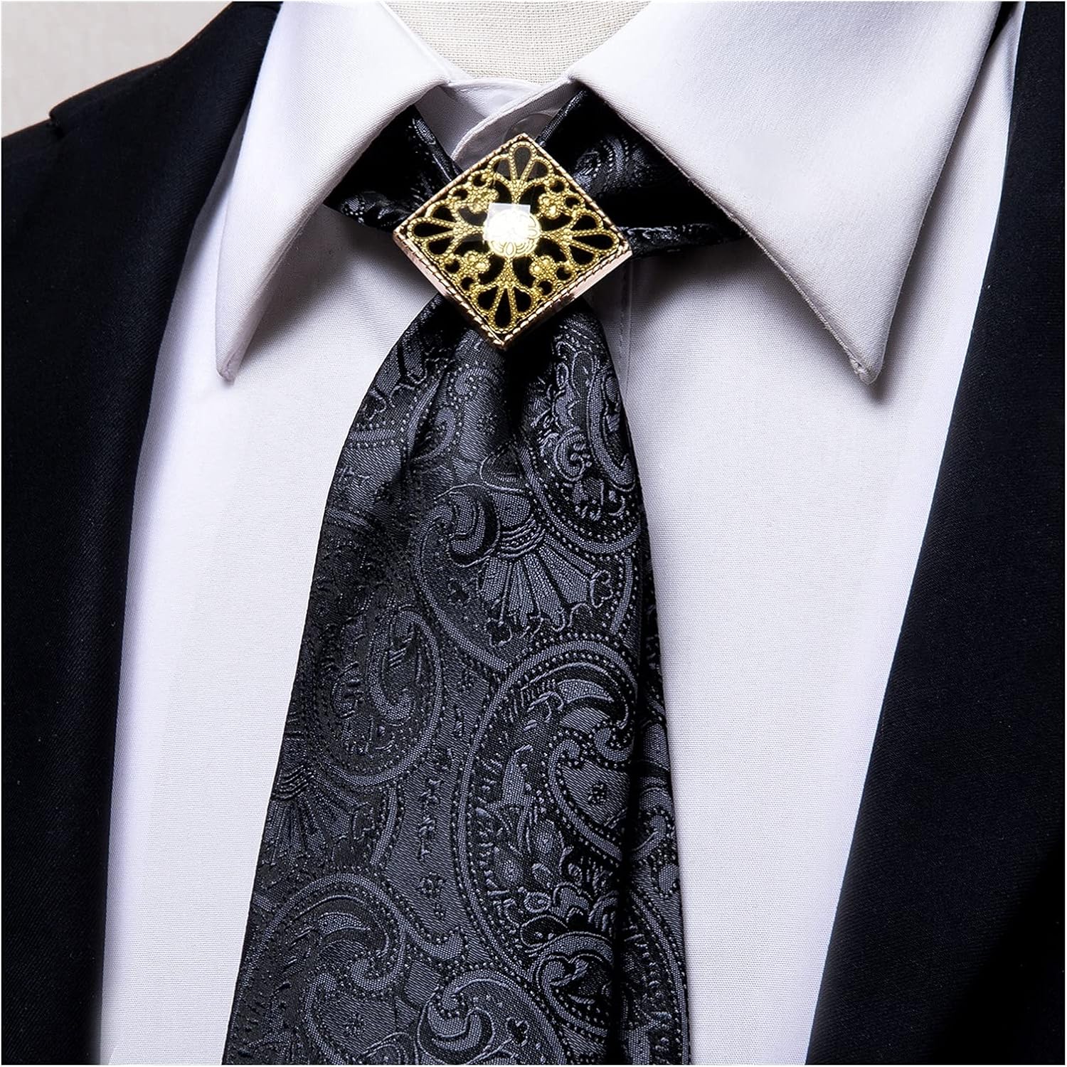 ネクタイ イエローゴールドの格子縞のメンズネクタイセットシルクの金の金輪ファッションデザインhanky Cufflinksセット結婚式の質の高いネクタイ Color Sn 1494 Jz 40 サッカー