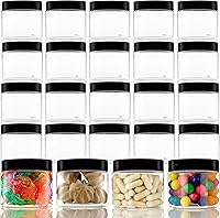 Vista 9 de Pequeños recipientes de plástico con plomo, tarros pequeños de 5 onzas con tapas, paquete de 12, ideales como recipientes de viaje para cremas