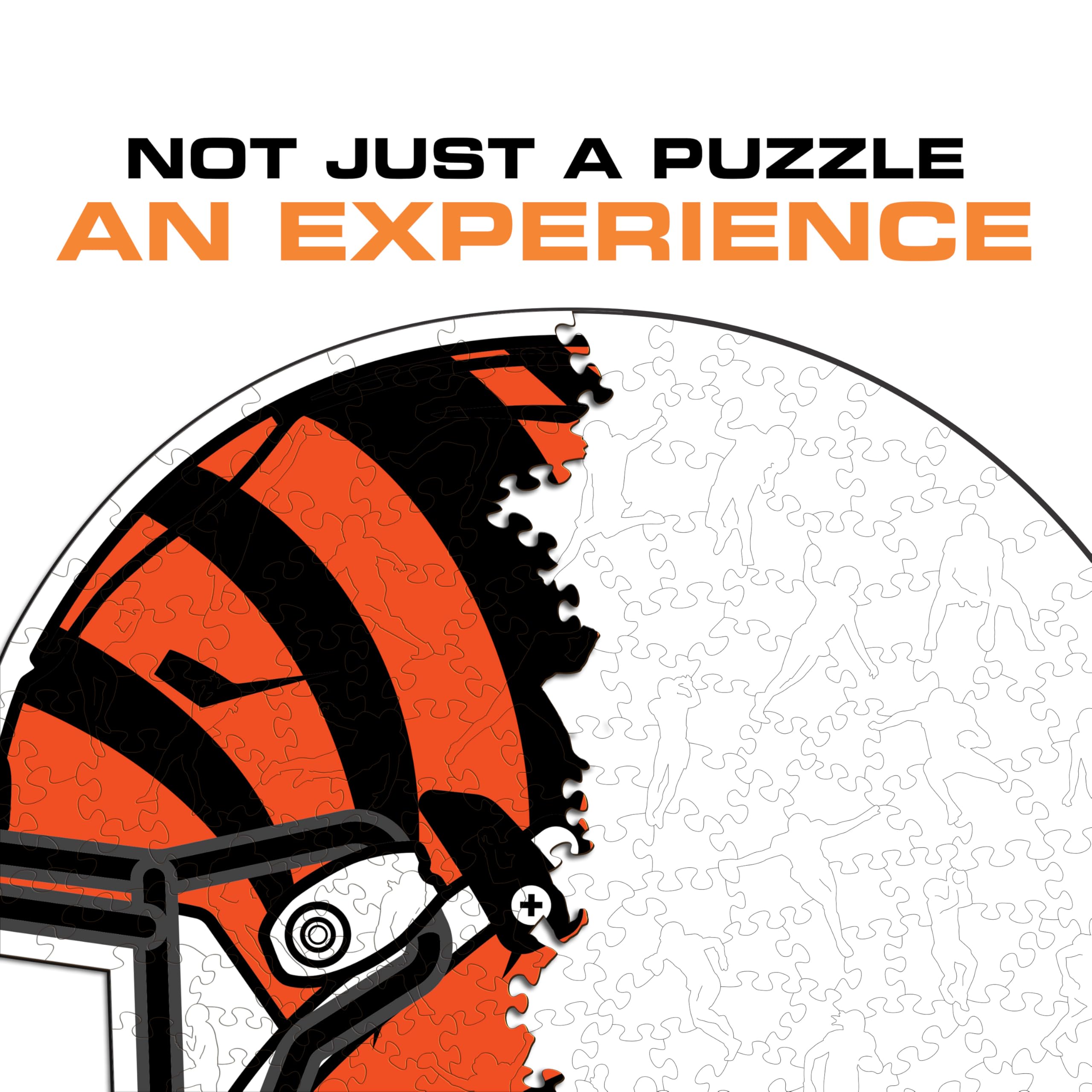 Iconic Puzzles -Oficjalnie licencjonowane 100% zrównoważone drewniane puzzle, Cincinnati Bengals Color, M, 270 sztuk