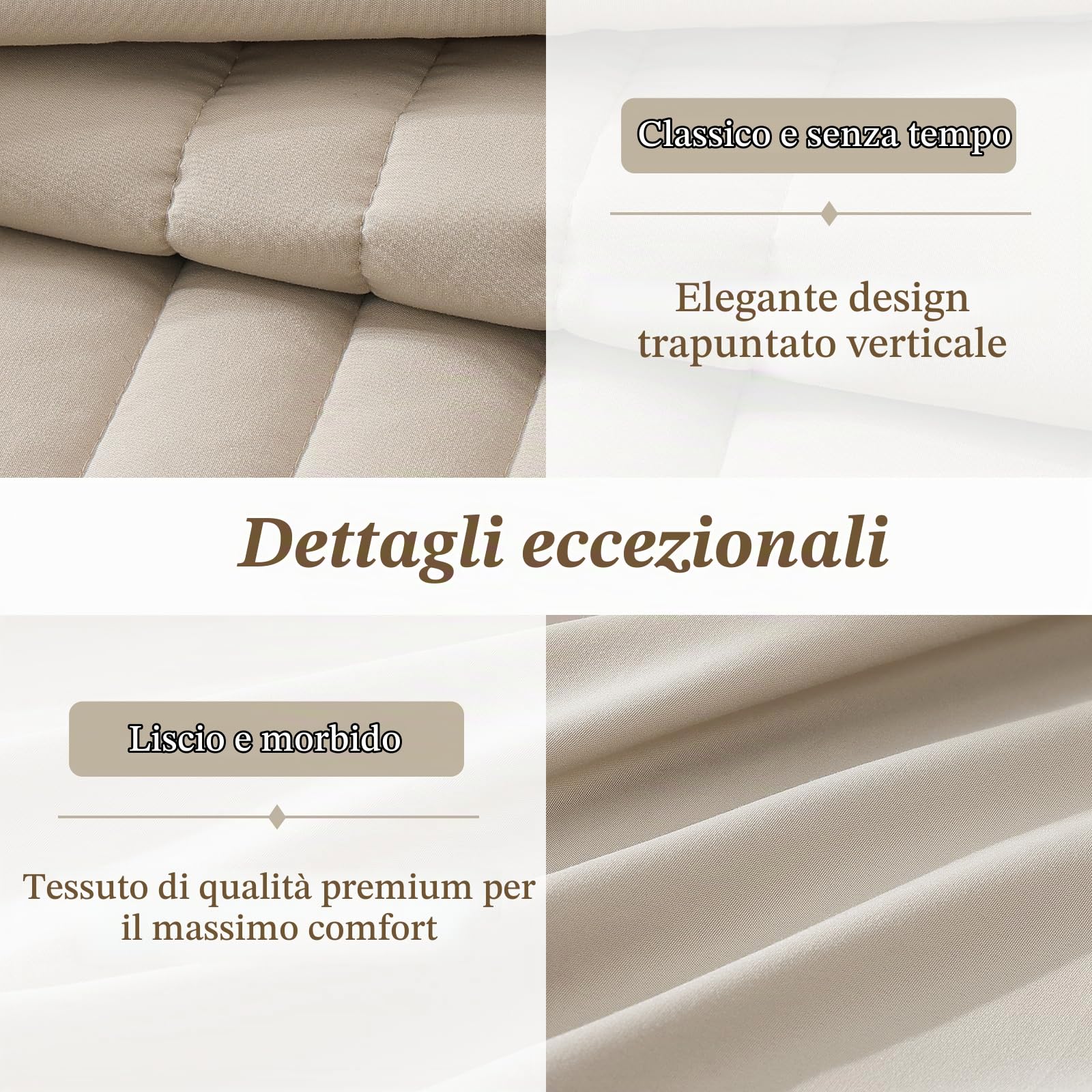Monbix Set completo di biancheria da letto da 7 pezzi, set di biancheria da letto a grandezza naturale, caldo piumone, letto in una borsa, completo con lenzuola, federe e federe (beige albicocca, | Monbix Trapunta verticale per tutte le stagioni con lenzu