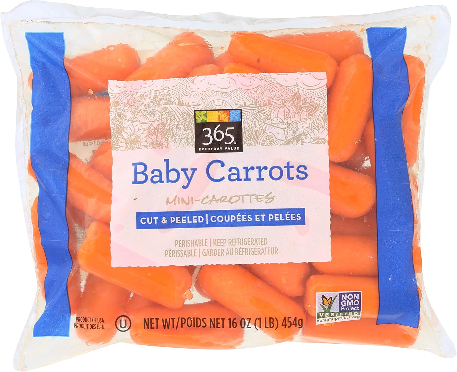 365 Everyday Value, Peeled Baby Carrots, 1 lb Bag