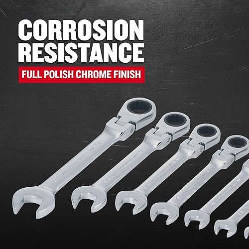 Miniatura 2 de CRAFTSMAN Juego de trinquete SAE Flex reversible de 72 dientes, acabado cromado (CMMT87010)