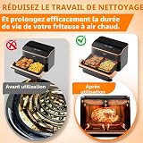 LUOJINYI Lot de 2 Protection en Acier Inoxydable pour COSORI Dual Blaze TwinFry 10L/ Cosori CAF-R901-AEU 8,5L, Grille Anti Projection Air Fryer, Protection pour les Éléments de Chauffage Supérieur - 6