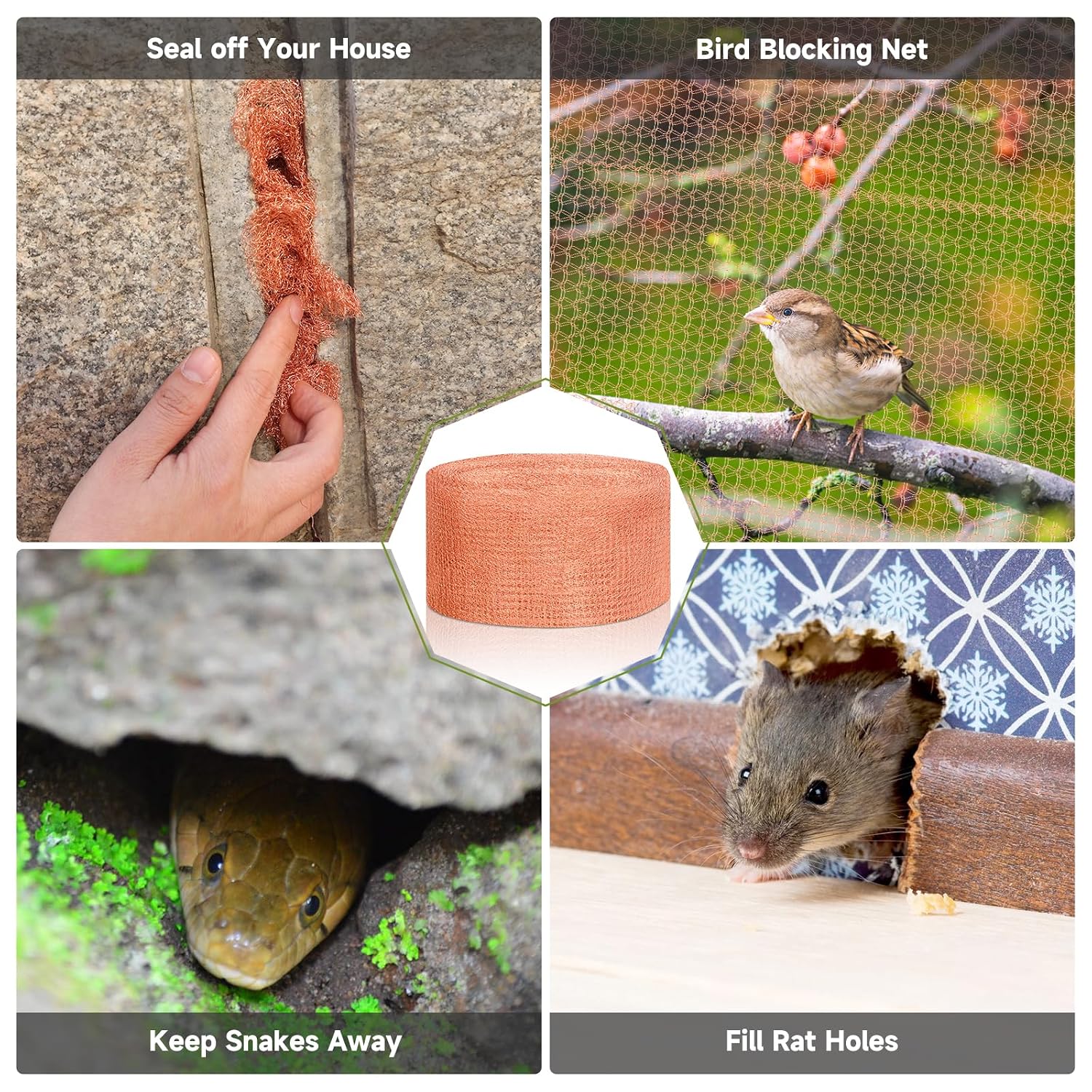 5th Gen Copper Mesh Rodent Control Set, 4in x 30ft Premium Pure Copper Wool