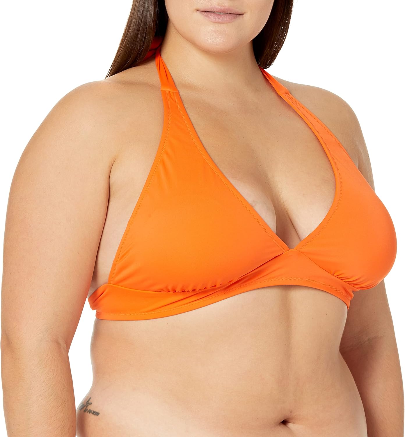Amazon Essentials Women's Light-Support Padded Tie Halter Bikini Swimsuit Top (Available in Plus Size)