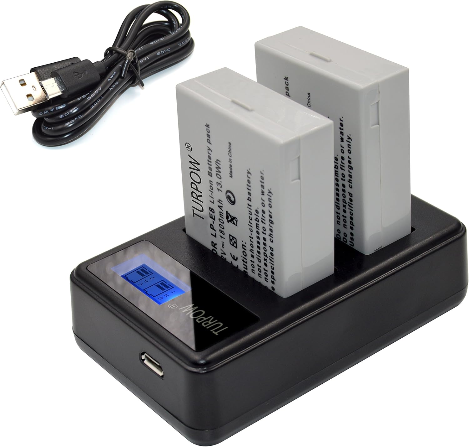 Andoer Adattatore Batteria LP-E8 USB Per Canon EOS 550D 600D 650D 700D T2i T3i T4i T5i Kiss X4 X5 X6 - 4