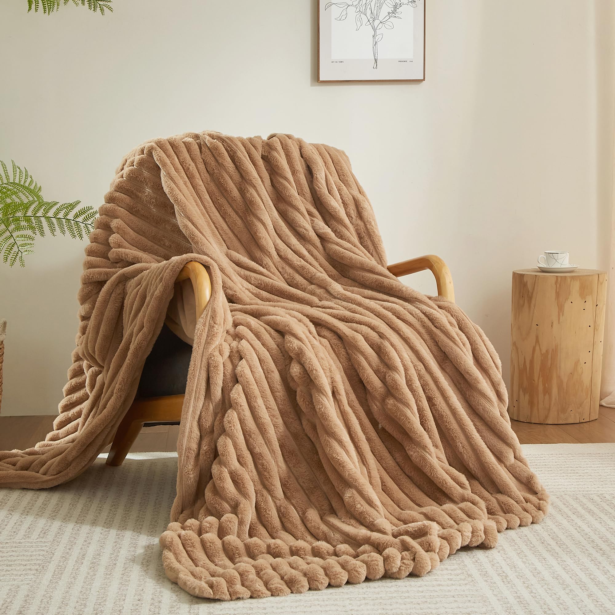 Luofanfei Kuscheldecke Wohndecke 220x240 Taupe Plüsch Samt Decke Kuschelig Warme Flauschige Fleecedecke Bettüberwurf Couchdecke Tagesdecke Sofadecke Blanket Für Sofa Überwurf Bett Schlafzimmer Büro