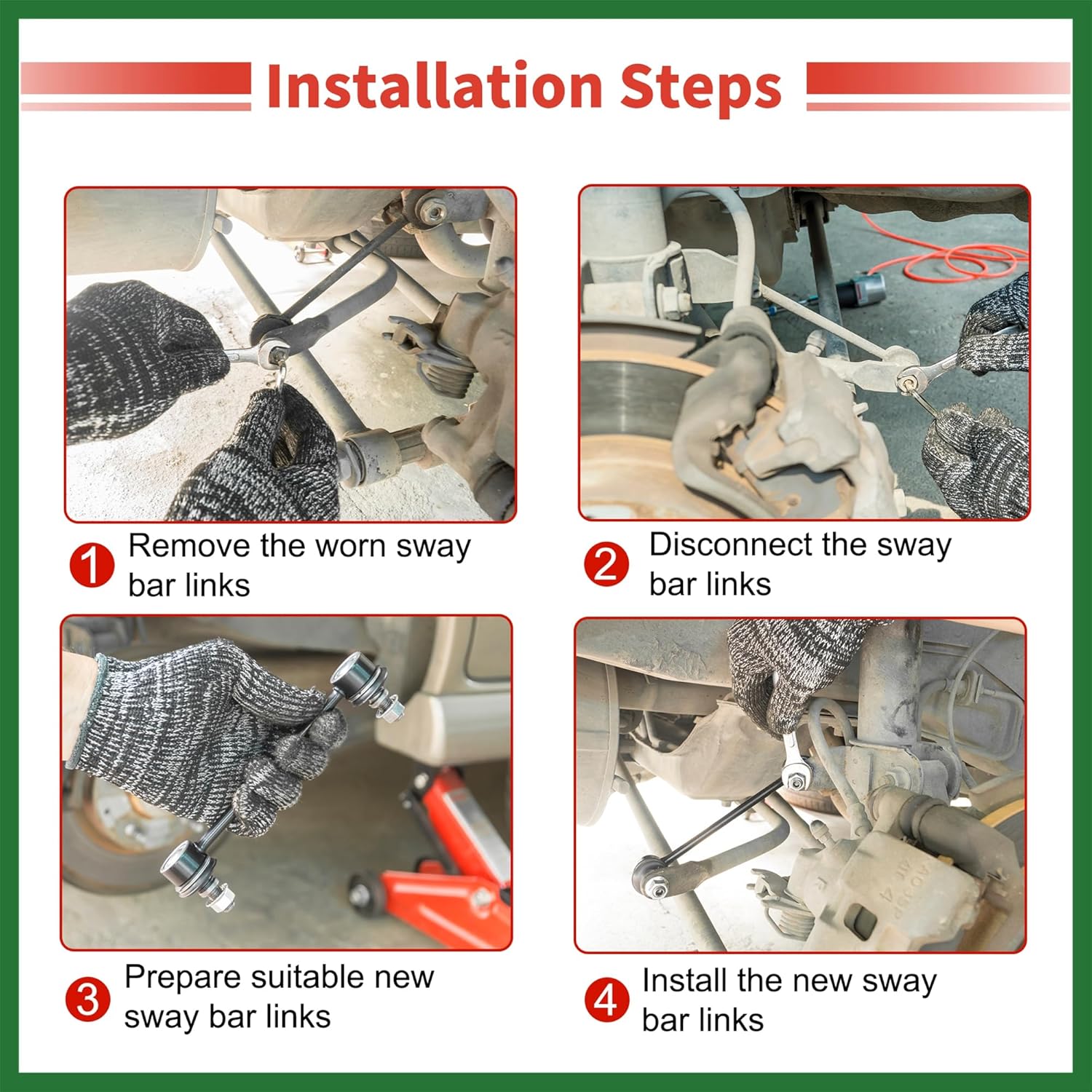 Motoforti 2pcs Front Sway Bar Links Stabilizer Link Kit for Mitsubishi Outlander 2007-2015 for Mitsubishi Lancer 2008-2015 Suspension Kit No.K80258/LC6234170 Long-lasting