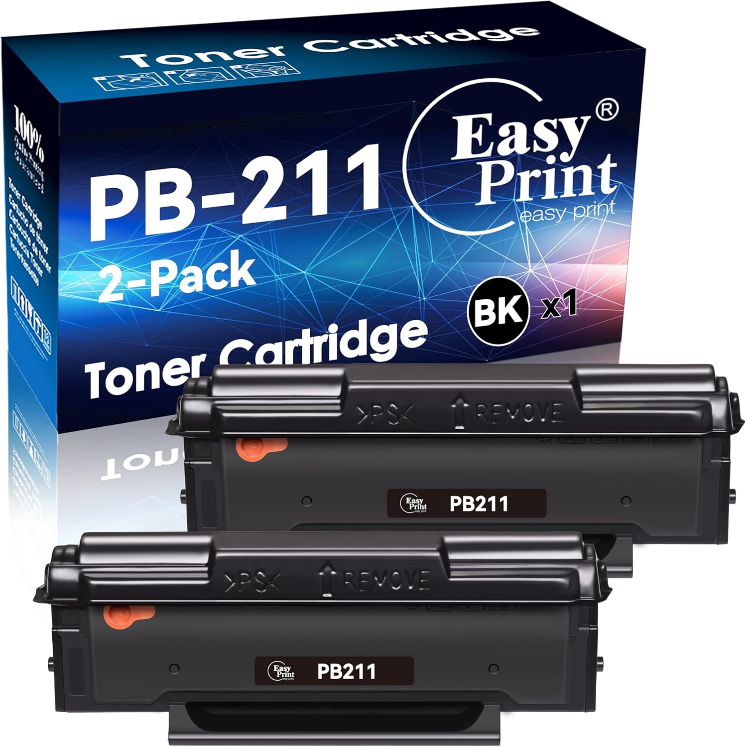 EASYPRINT PB-211 Toner Cartridge Replacement for Pantum PB-211 PB211 PB-211E PB211EV Toner Cartridge Compatible with Pantum P2502W P2500W M6552NW M6550NW M6600NW M6602NW Series (Black, 2-Pack)