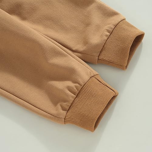 Miniatura 7 de Camisa de manga larga con capucha y botones para niños y niñas con capucha y pantalón de color liso, ropa de otoño