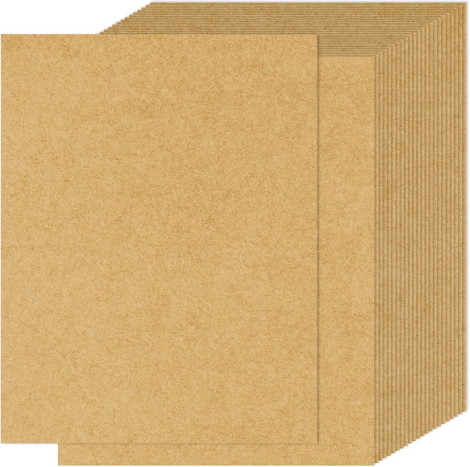 Natural Kraft Cardstock 8.5 x 11 in, 100 Sheets, 65 lb No White Core