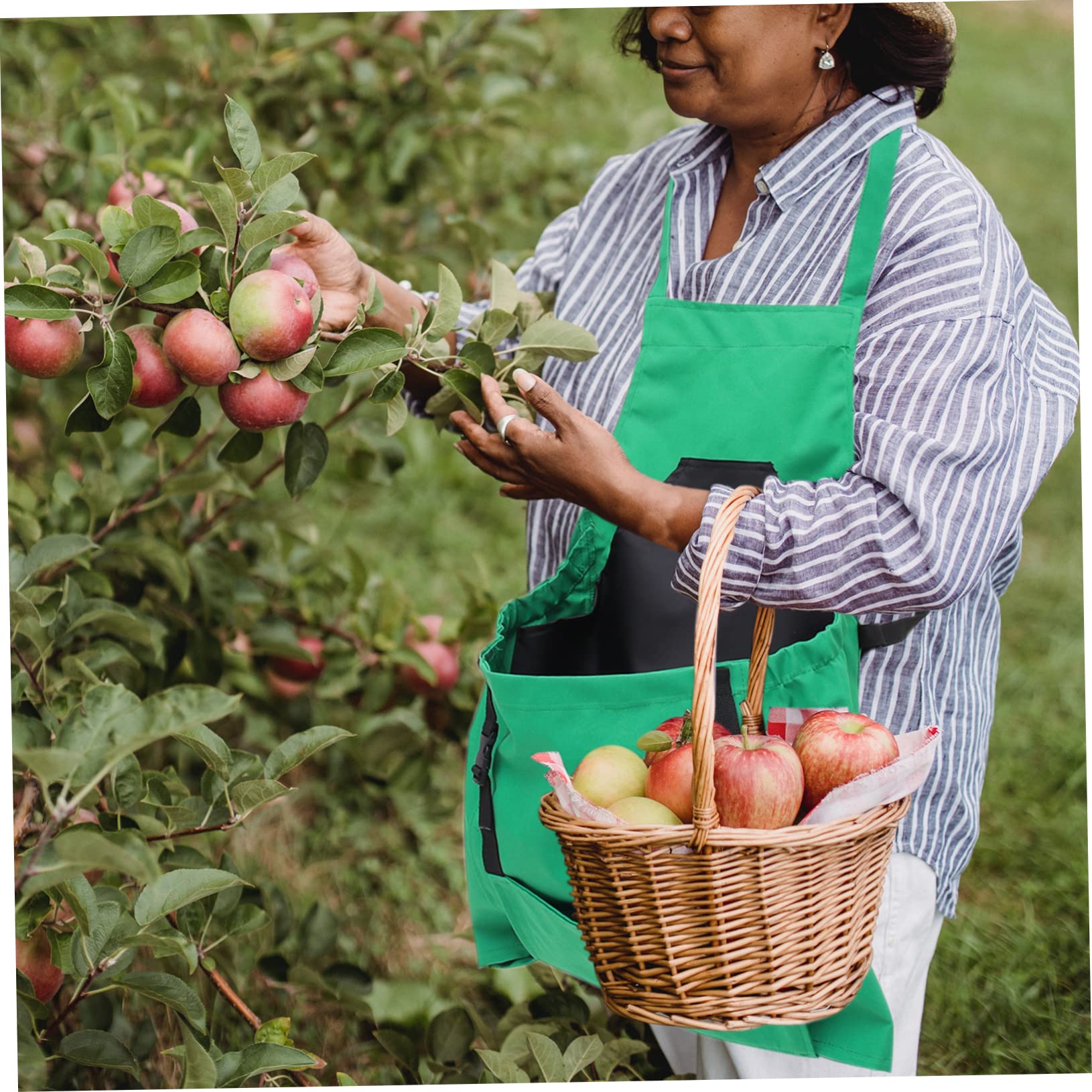 Zerodeko Gartenschürze Arbeitsschürze Gemüsepflückschürzen Obstpflückbeutel Jätschürze Obstpflückbeutelschürze Herrenschürze Ernteschürze Herrenschürzen Obstbeutel Obst Und