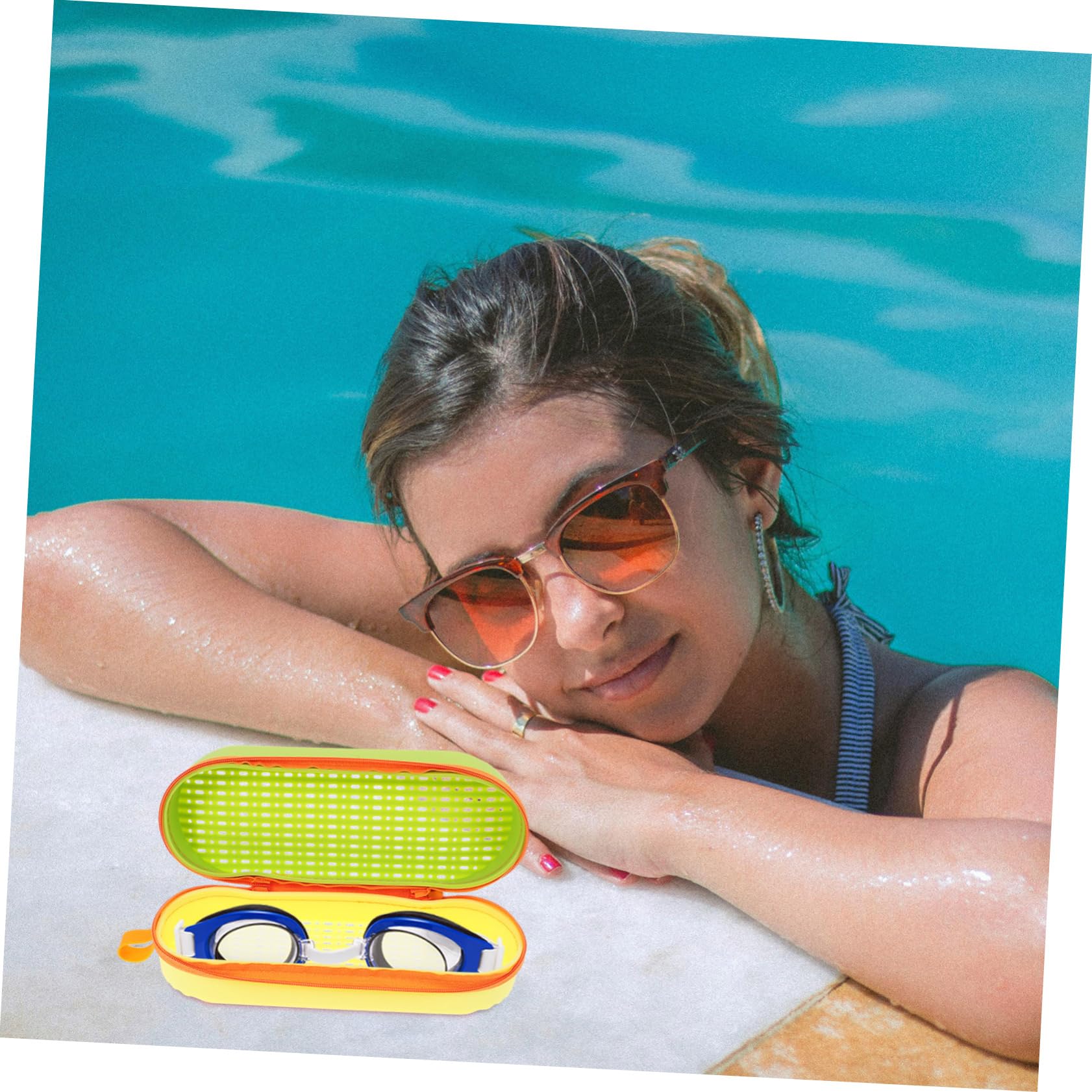 Sosoport 4 Pezzi Scatola Di Immagazzinaggio Per Occhialini Da Nuoto Scatole Caryying Per Occhialini Da Nuoto Custodie Per Occhiali Colorati Custodie Per Occhiali In Silicone Custodie Per
