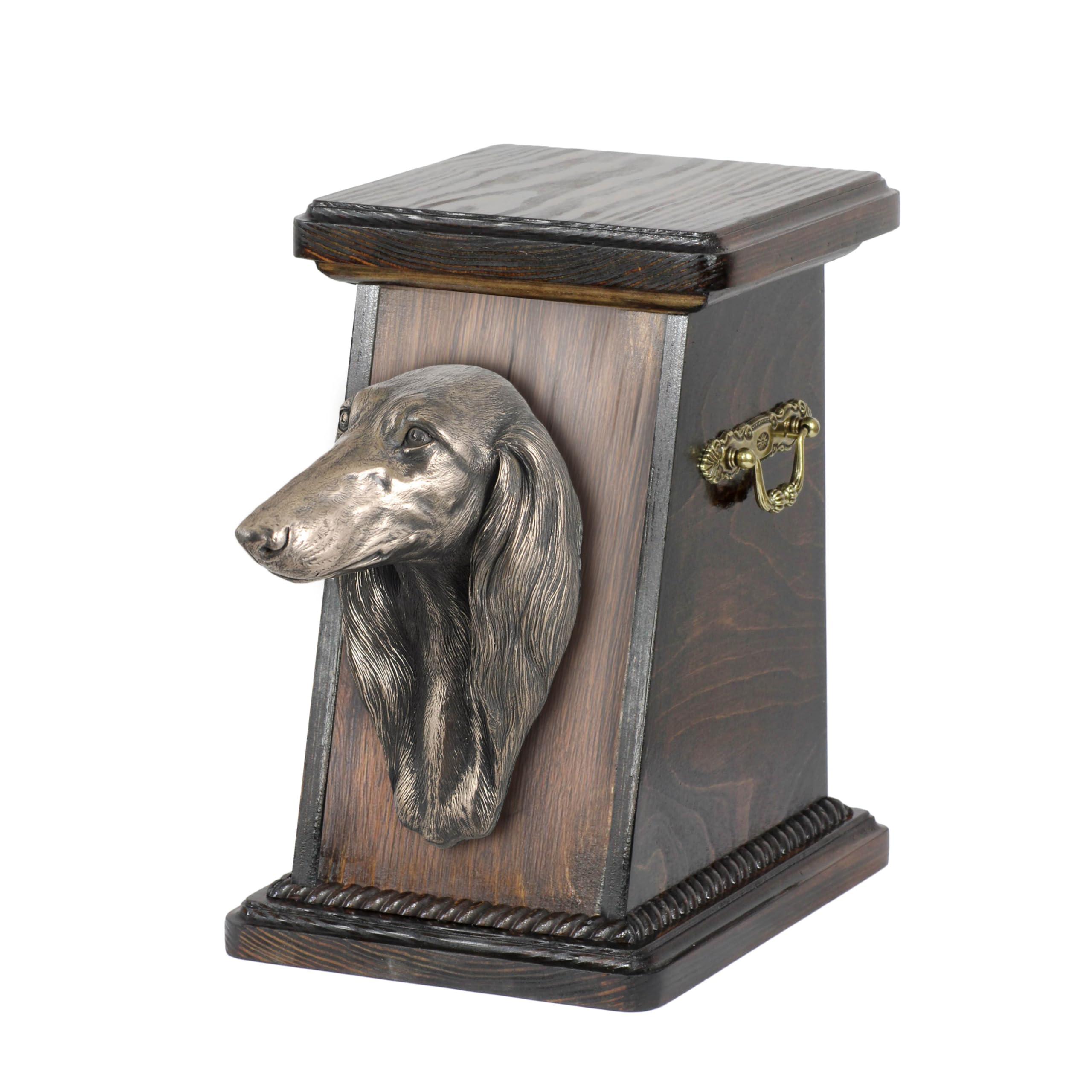 Urne pour cendres de chien Saluki faite à la main