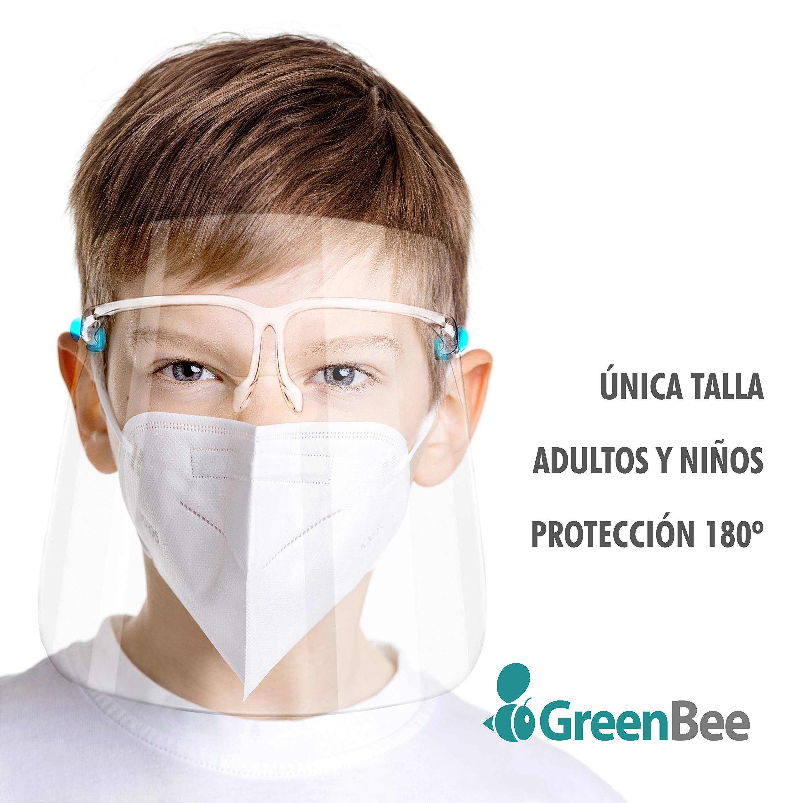 Set de 10 uds. Visera-pantalla facial, protección facial integral anti-salpicaduras, anti-vaho, compatible con gafas, para adultos y niños, alta visibilidad y cómoda sujeción