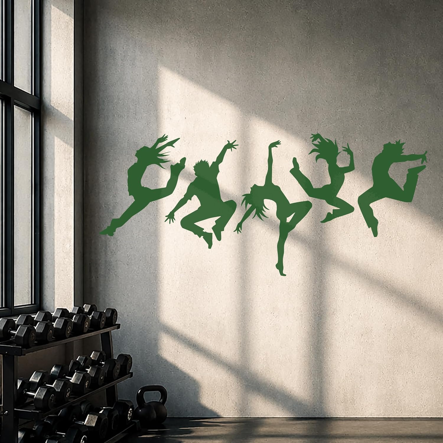 Vinyl Wall Decal Dance Studio Silhouette Dancing People Stickers Mural Large Decor (ig4988) Black