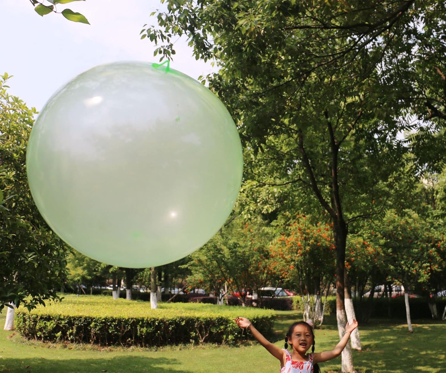 47'' Water Filled Bubble Ball for Adults & Children - Toy Beach Garden Inflatable Water Ball - Soft Rubber Jelly Balloon for Outdoor Indoor Party Green image 6 of 6 B09YB73847