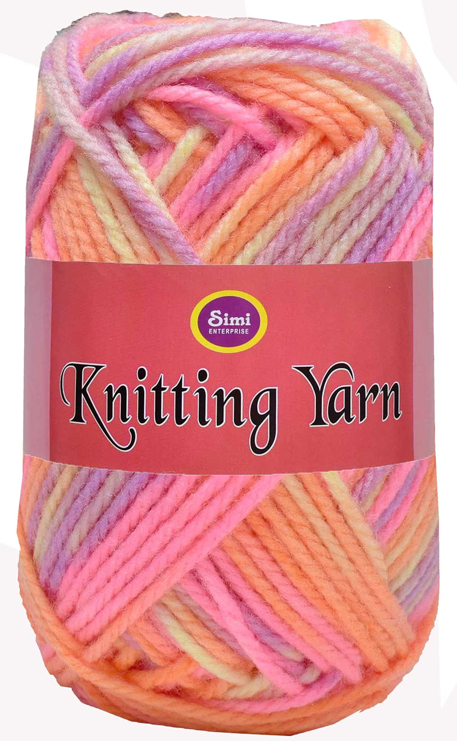 SIMI ENTERPRISE Knitting Yarn Thick Chunky Wool, Varsha Rose Mix 400 GMS Best Used with Knitting Needles, Crochet Needles Wool Yarn for Knitting.-UArt-ACEG