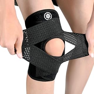 SOLOEVER Knee Brace with Side Stabilizers: Adjustable Support for Meniscus Tear, ACL MCL Arthritis Pain Relief, Breathable Wrap for Sports Recovery (Black, L)