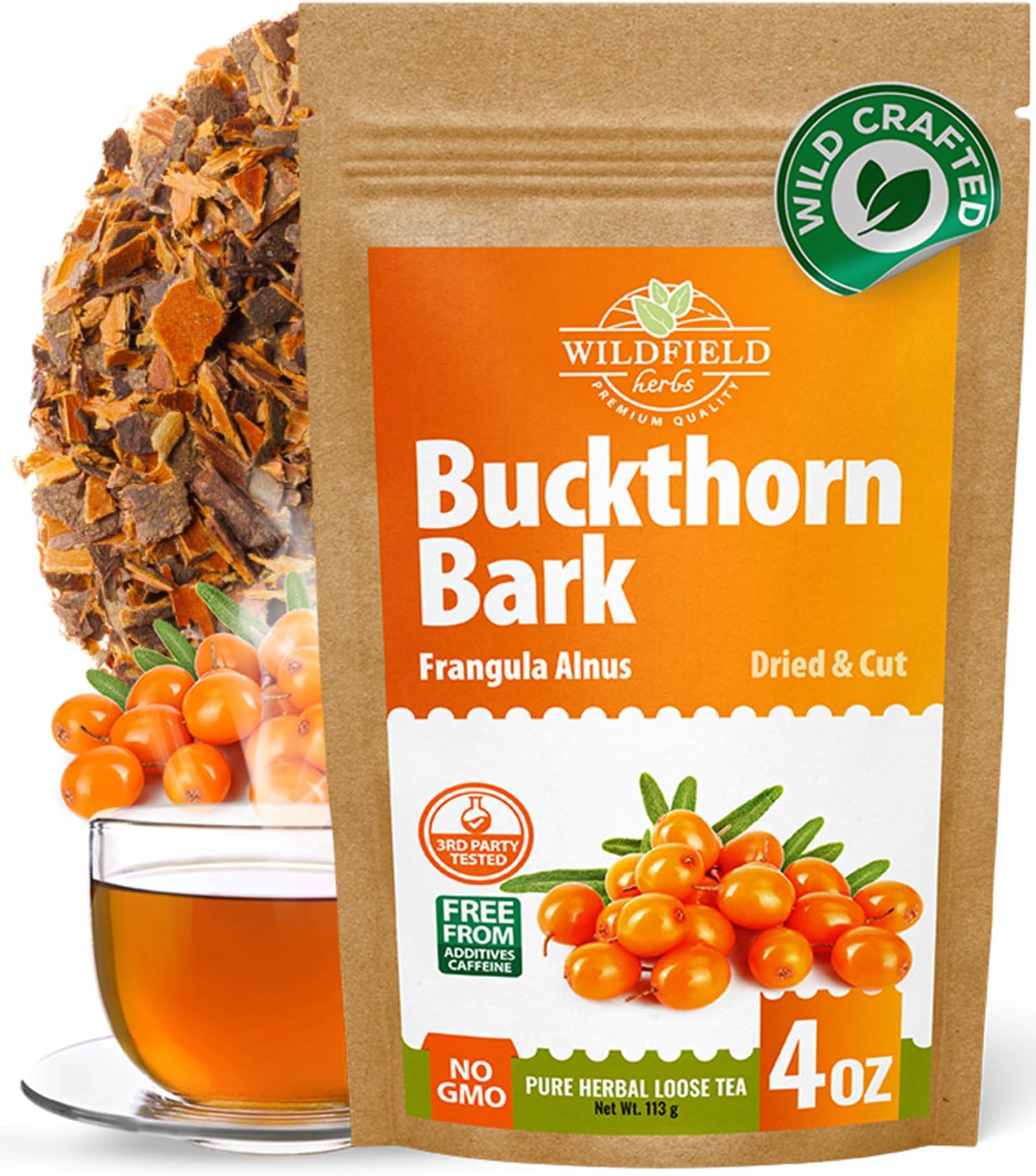 4 oz. Buckthorn Bark Buckthorn Tea Herbal (Frangula Alnus) - 113g Buckhorn Bark Herb Tea Espino Blanco