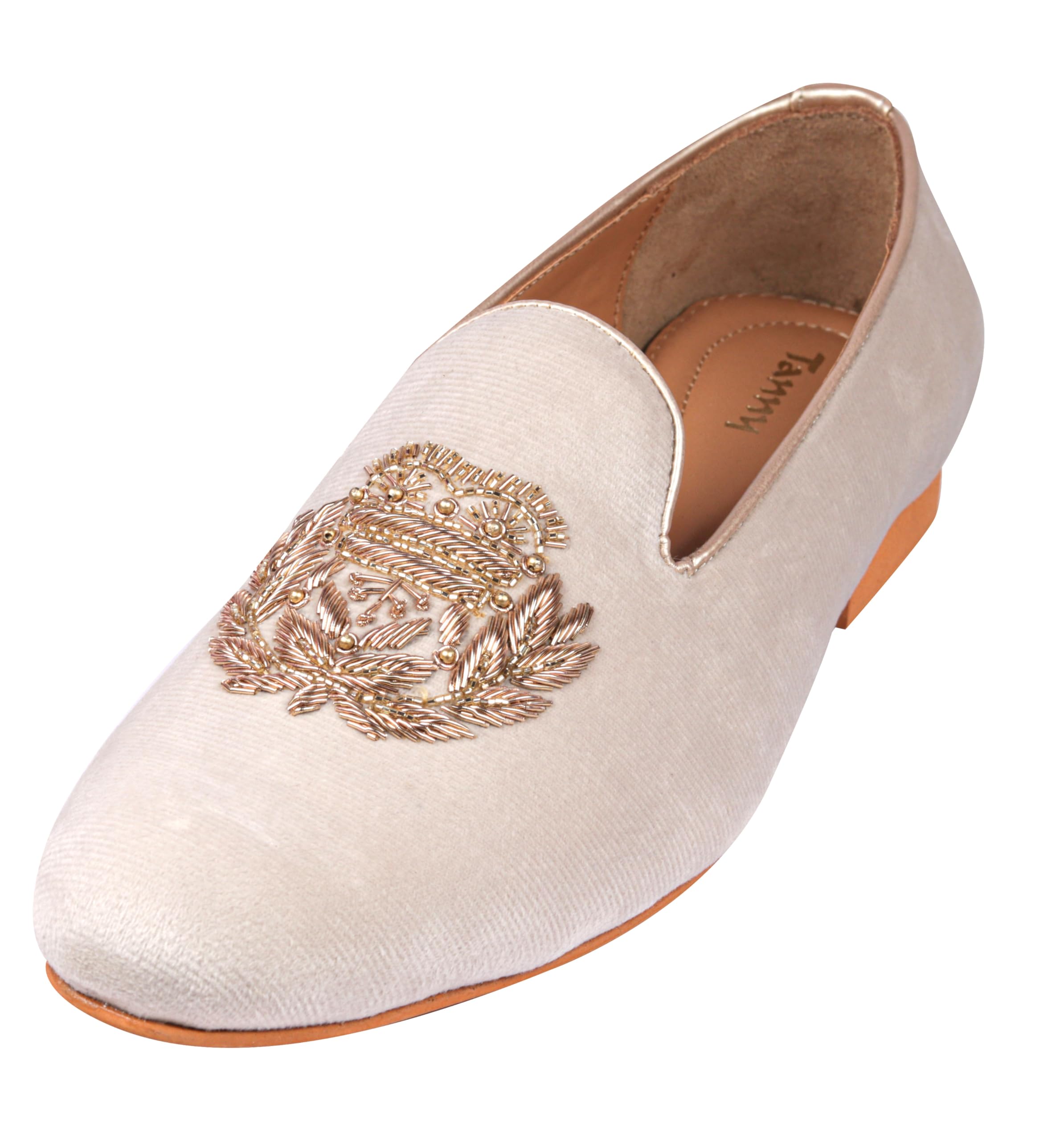 Men's Fabric Material Off White Slip on Ethnic Shoes for Wedding|Party|Occasions|Fashion|Outdoor|Indoor|Lightweight|Shoes with TPR Sole