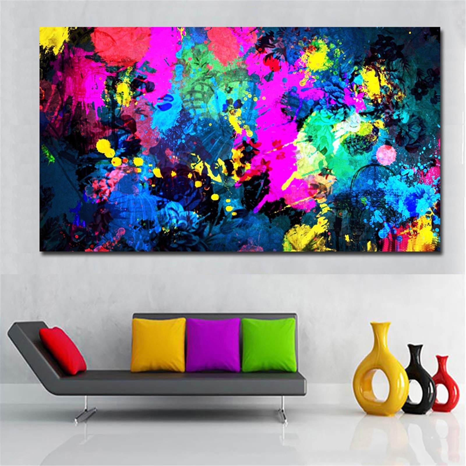 Peinture diamant paysage abstrait coloré 70x200cm kit complet broderie strass carrés adultes