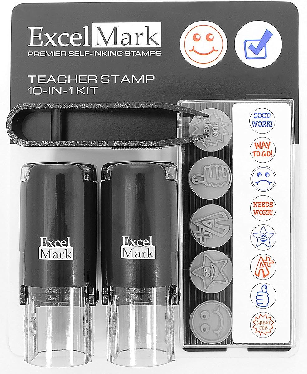 ExcelMark A17 Teacher Self-Inking Rubber Stamp Kit