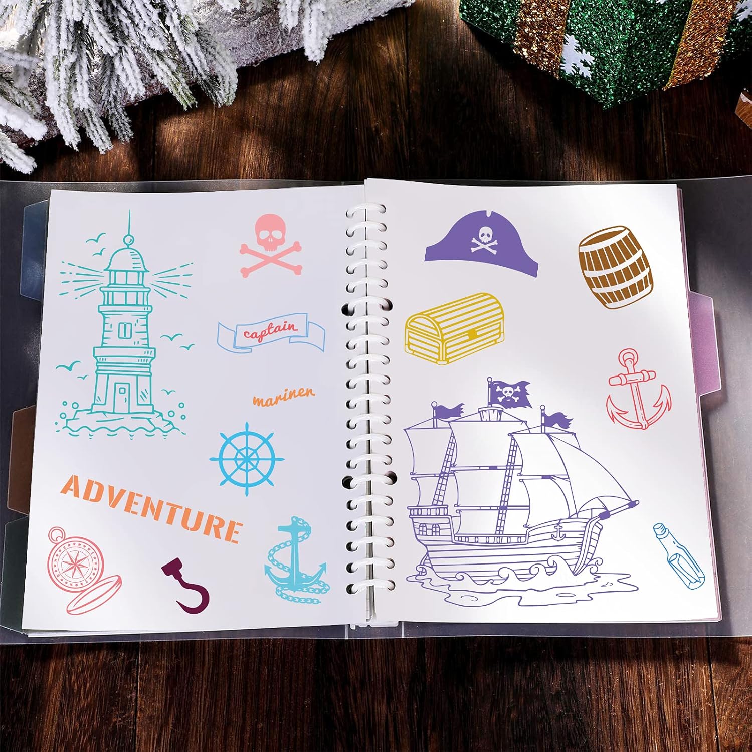 GLOBLELAND 9 Sheets Outdoor Adventure Silicone Clear Stamps with Mountain Human Animal Tents Tools Lighthouses Sailing Boats Style for Card Making DIY Scrapbooking Album Decor 6.3x4.3inch