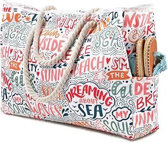Tavaleu Beach Bags for Women Large Tote Bag Sandproof Pool Gym Travel