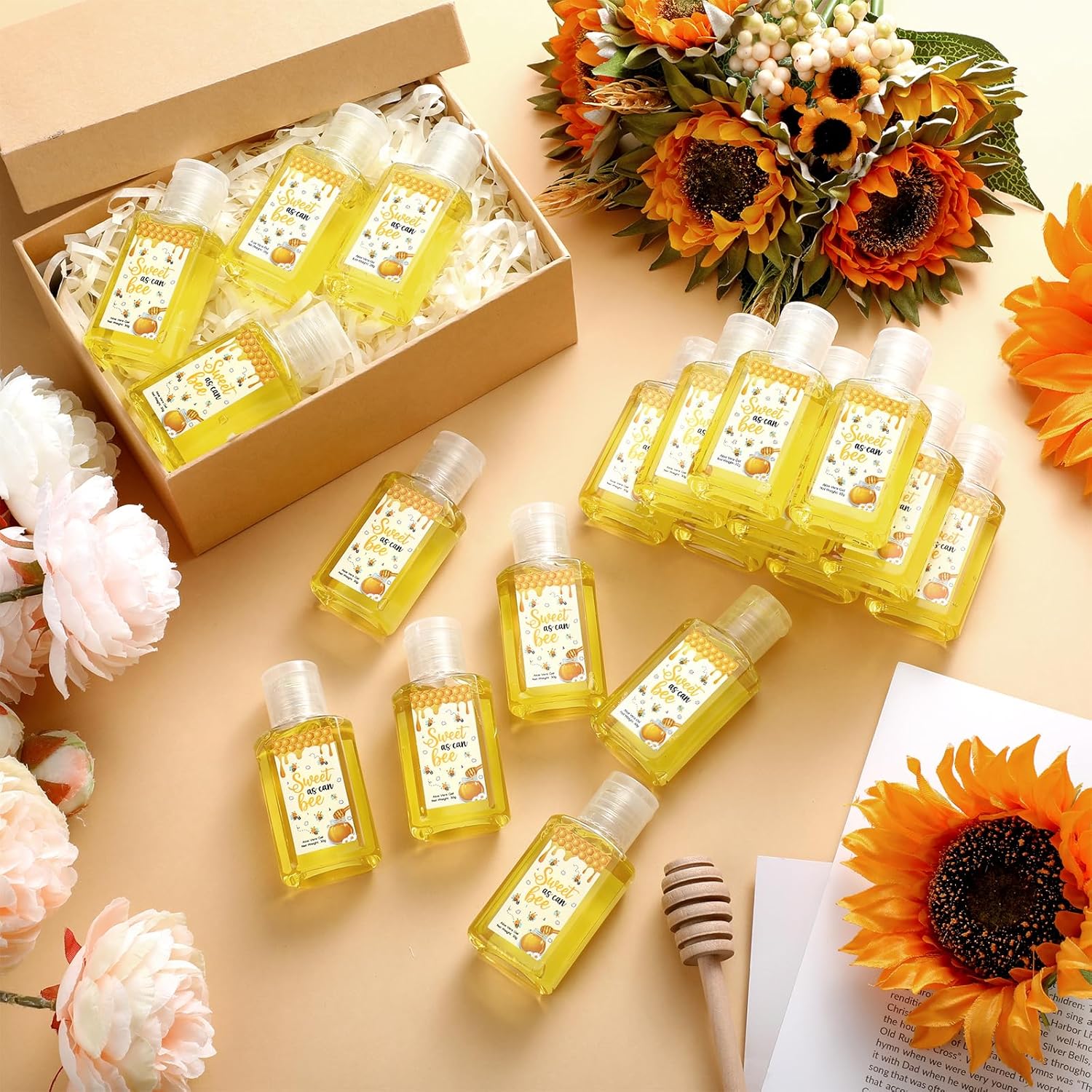 Demissle 30 Pcs Baby Shower Party Favors for Guests Mini Aloe Vera Gel Bulk Neutral Gender Reveal Favors Travel Size Party Supplies Aloe Vera Gel for Guests Gender Reveal Decoration (Bee)
