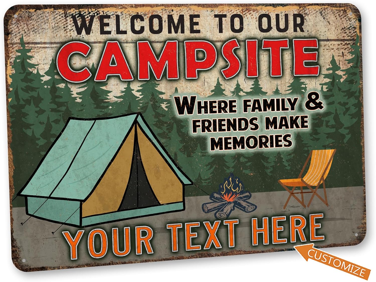 Welcome To Our Campsite Personalized Signs Campsite Décoration Camper Decorations RV Décor Camping Décor Outdoor Signs Camping Decoration Backyard Signs Camper Gifts Made In USA 108122002027