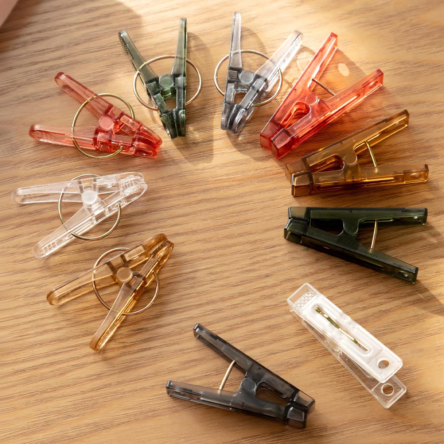 Plastic Clothespins 20 Pack - Heavy Duty Clothes Pins with Thickened Spring for Laundry, Non-Slip Clips for Indoor Outdoor Use on Clothesline Craft (4 Colors - Style A)
