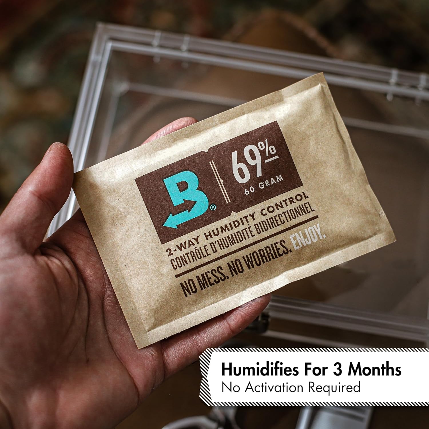 Boveda for Cigars/Tobacco | 69% RH Humidity Control Packs | Size Large for Use with Up to 25-100 Cigars | Patented Technology For Cigar Humidors | 4-count Resealable Bag