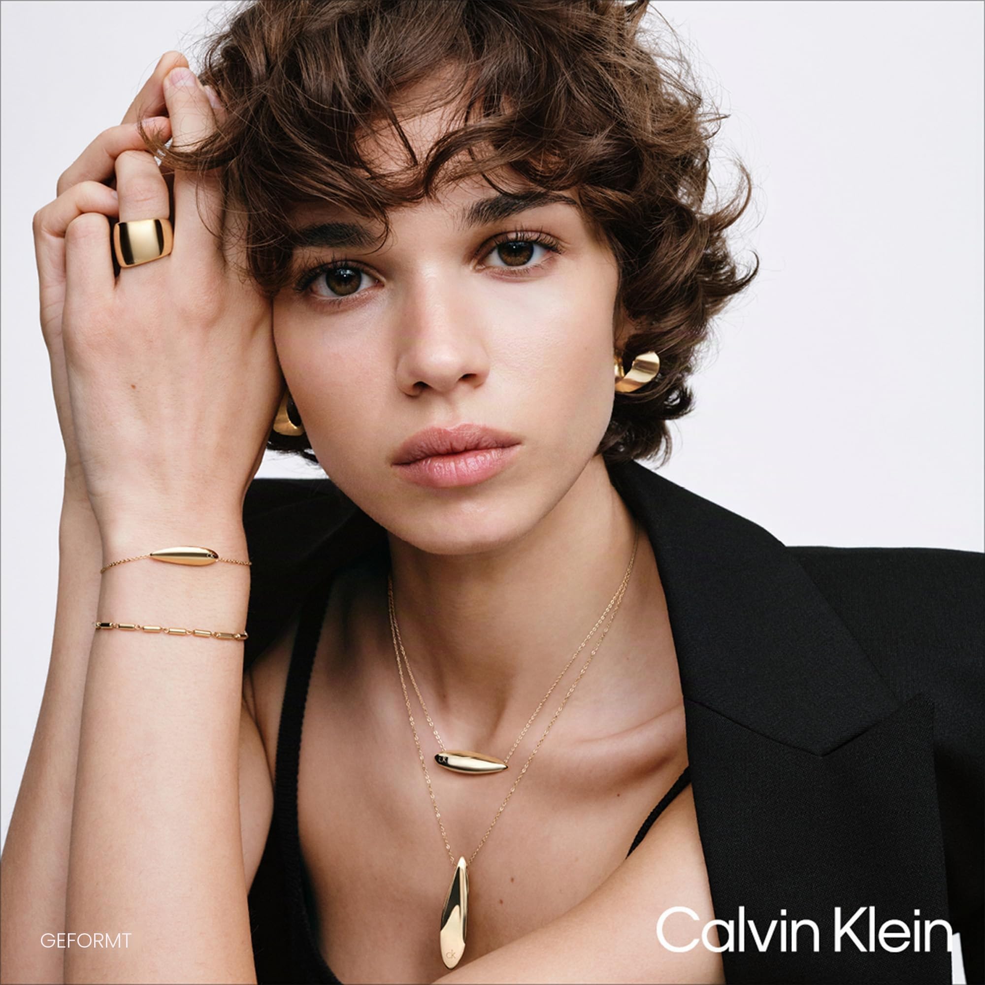 Calvin Klein Ring für Damen Kollektion MODERN PURITY aus Edelstahl und Gelbgold-beschichtung - 35000834C