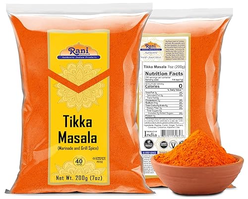 Miniatura 2 de Rani Tikka Masala Indian 7-Spice Blend 7 oz (200g)  Todo natural  Sin sal  Vegano  Sin colores  Apto para gluten  Sin OMG  Origen indio