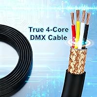 Vista 3 de SMALL-EYE Cable DMX de 5 pines, paquete de 6 unidades, cable DMX512 de 4 núcleos macho a hembra para iluminación de escenario (3 pies)